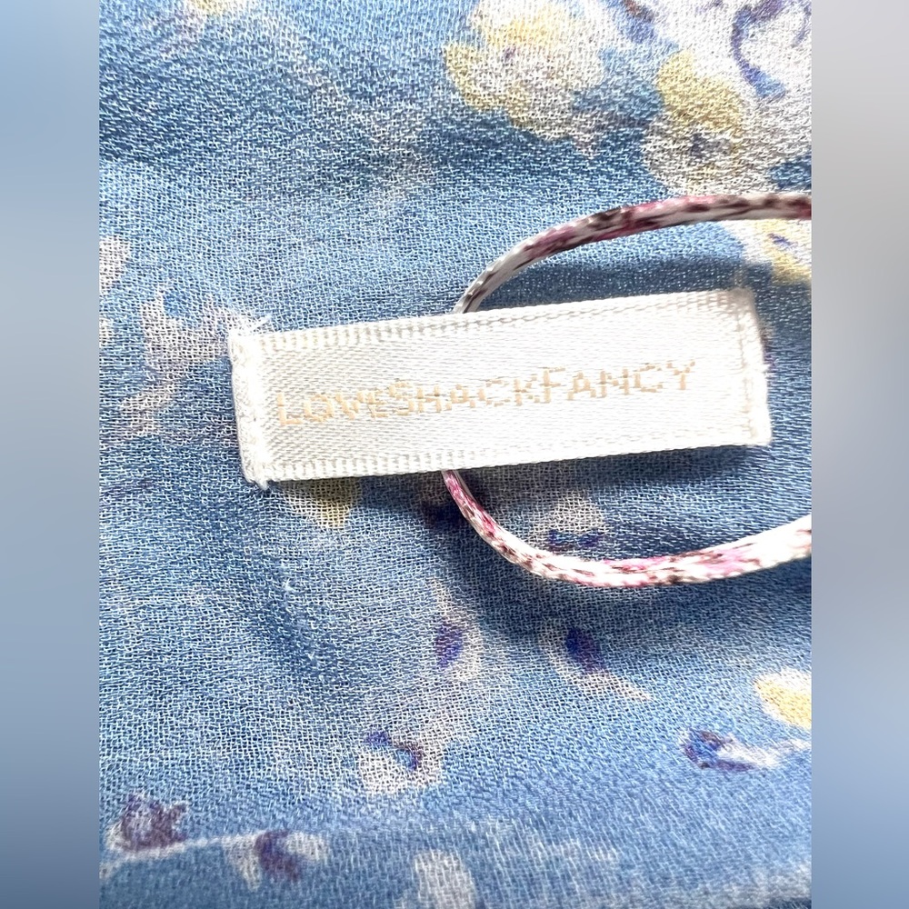 LoveShackFancy Bellitine Scrunchie Re Edition in Bluejay Sunshine Hair Bow NWT - Picture 6 of 10